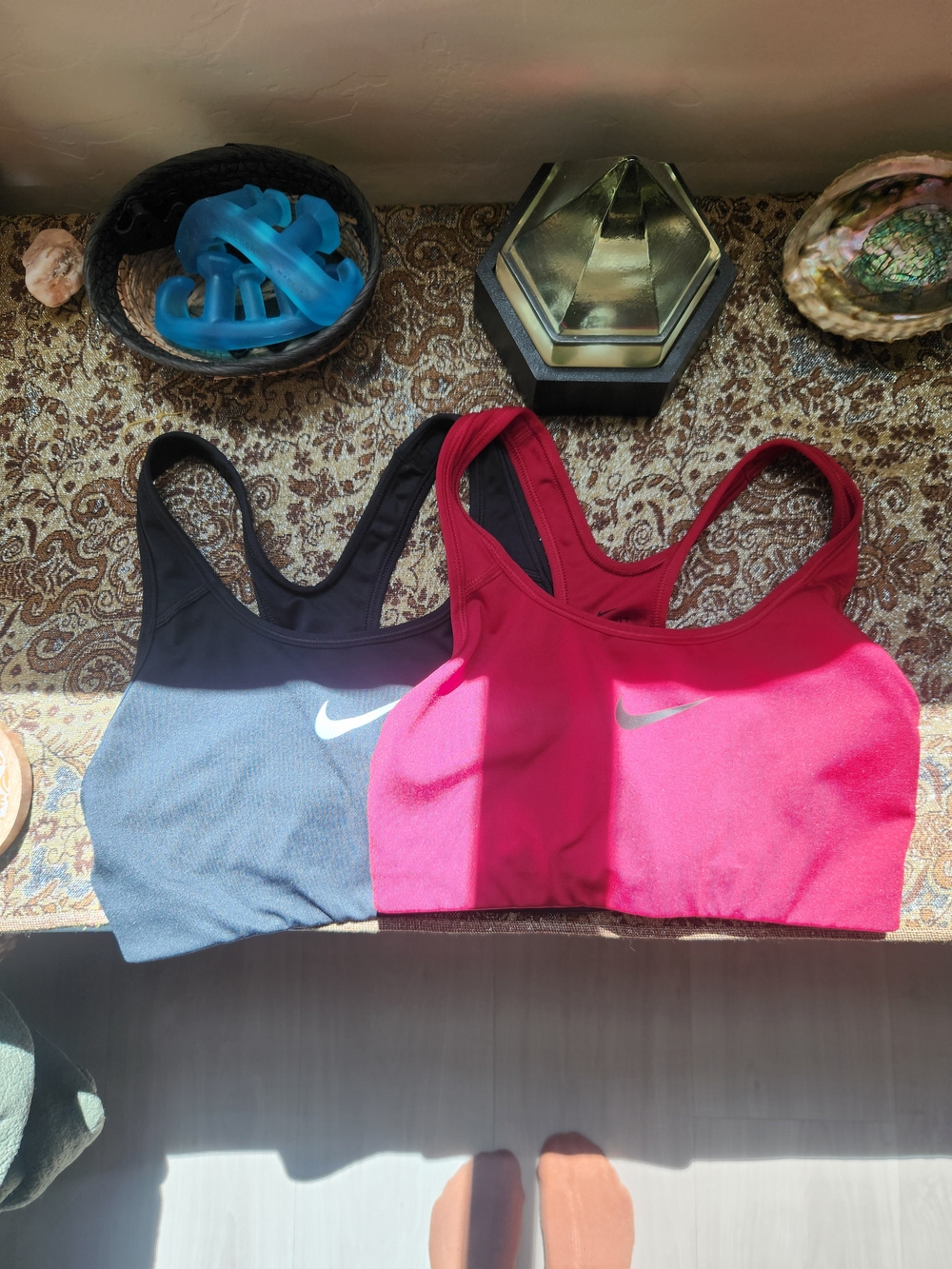 Nike Women’s Dri-FIT Medium Support Sports Bra - Red and Black